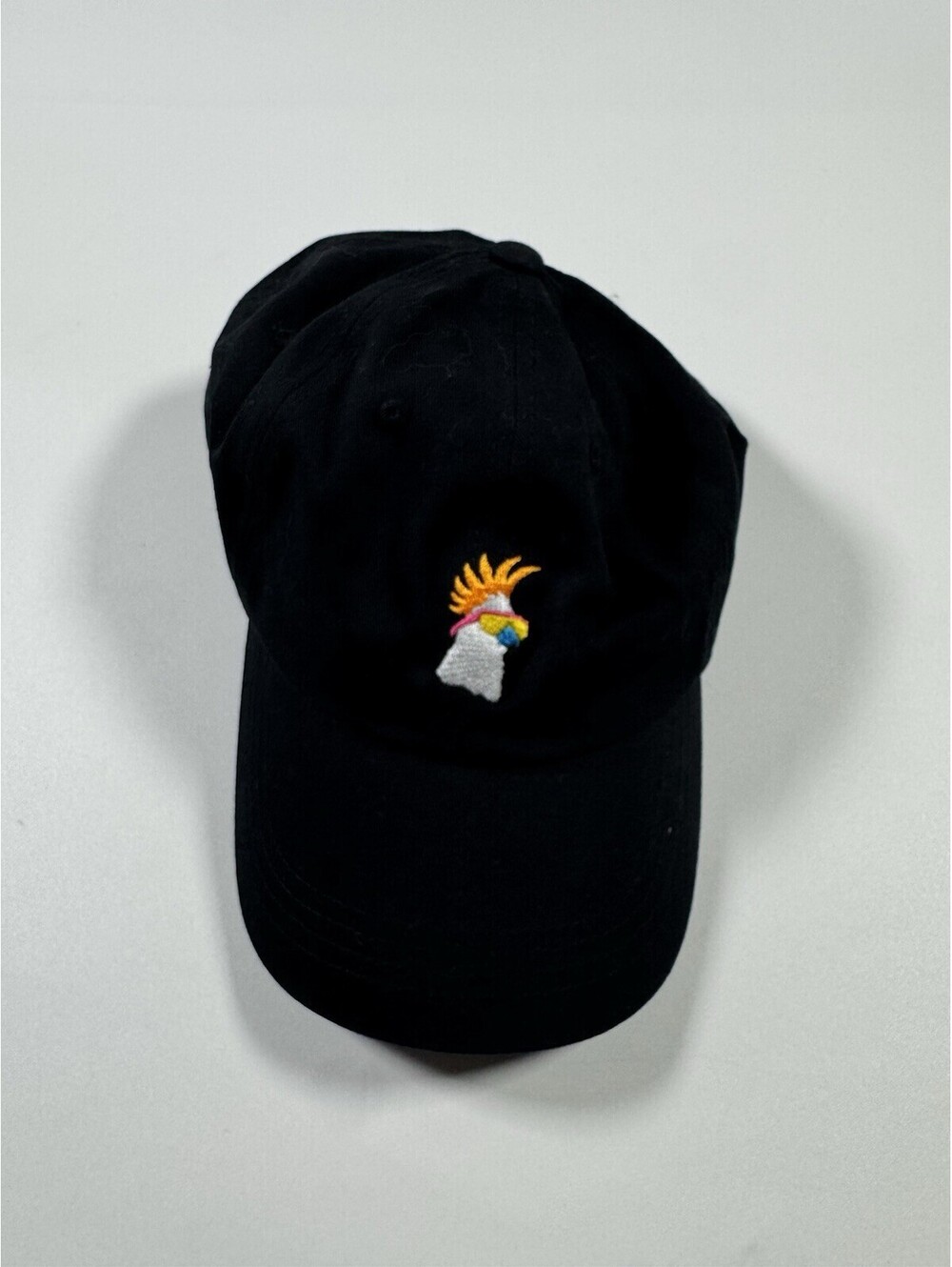 Chubbies Cockatoo Dad Hat Black Embroidered Bird Adjustable Cotton Cap